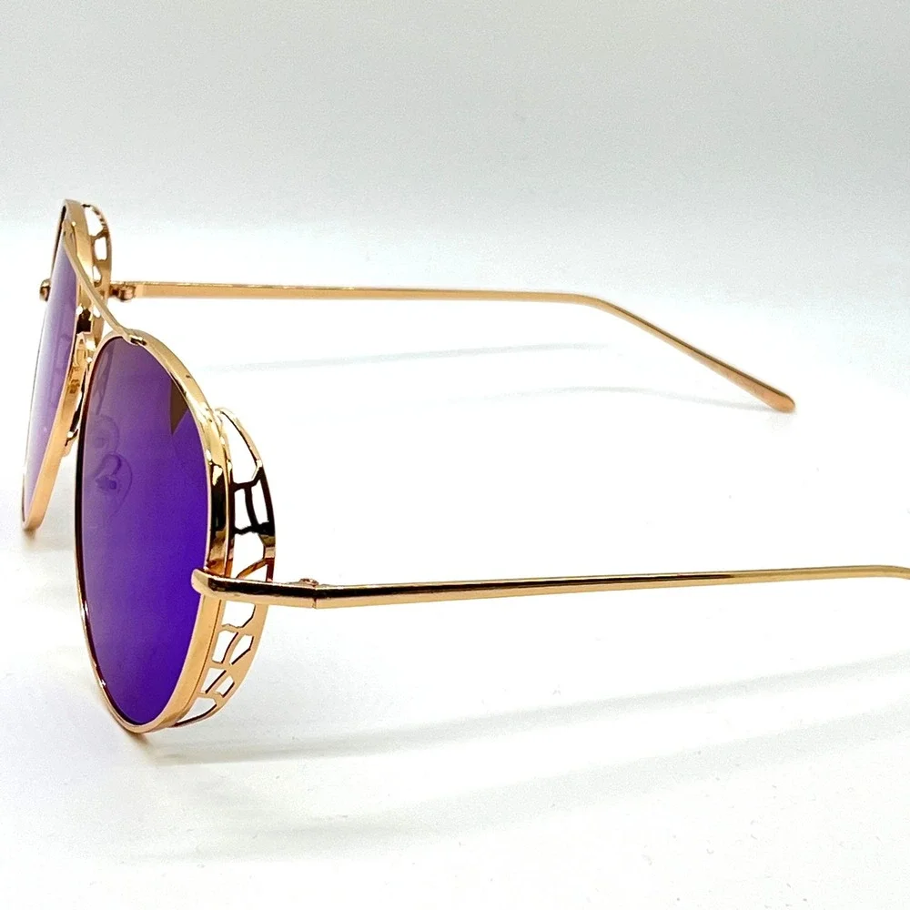 Aviator Sunglasses‎ Green Mirrored Lens Gold Frame Fashion Sun Glasses Retro New